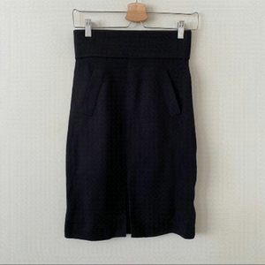 Nwot-Club Monaco Wool High Rise Slit Skirt